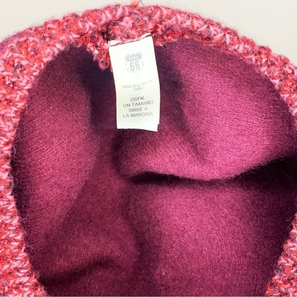 Route 66 Wool Blend Beret, Maroon Burgundy OSFM - Picture 5 of 6